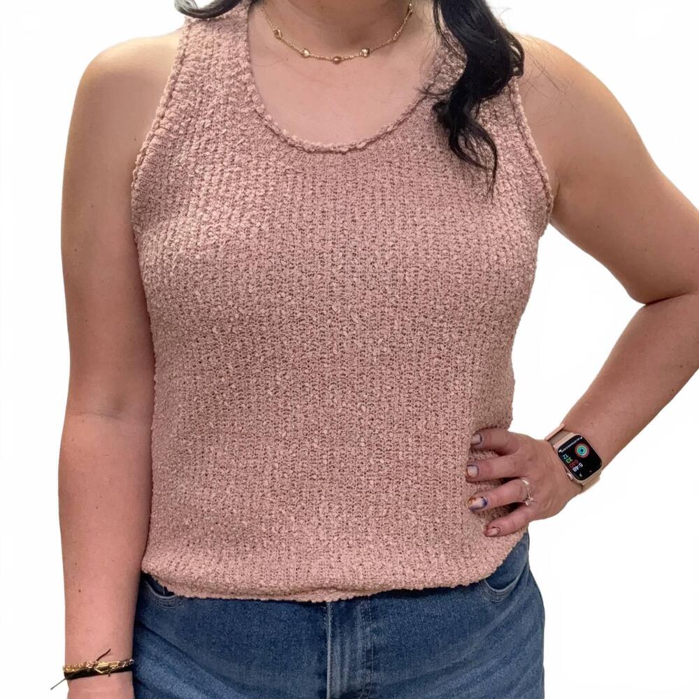 NEW JADE BY JANE women's solid sweater tank top in mauve